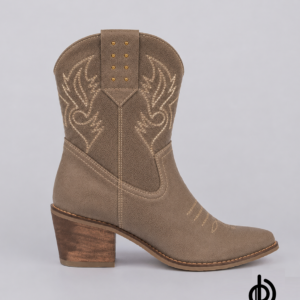 Botines texanos en gamuza con cremallera para mujer