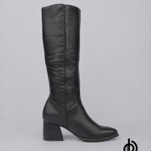 Botas en cuero con cierre para mujer