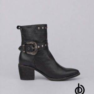 Botines en cuero con taches para dama