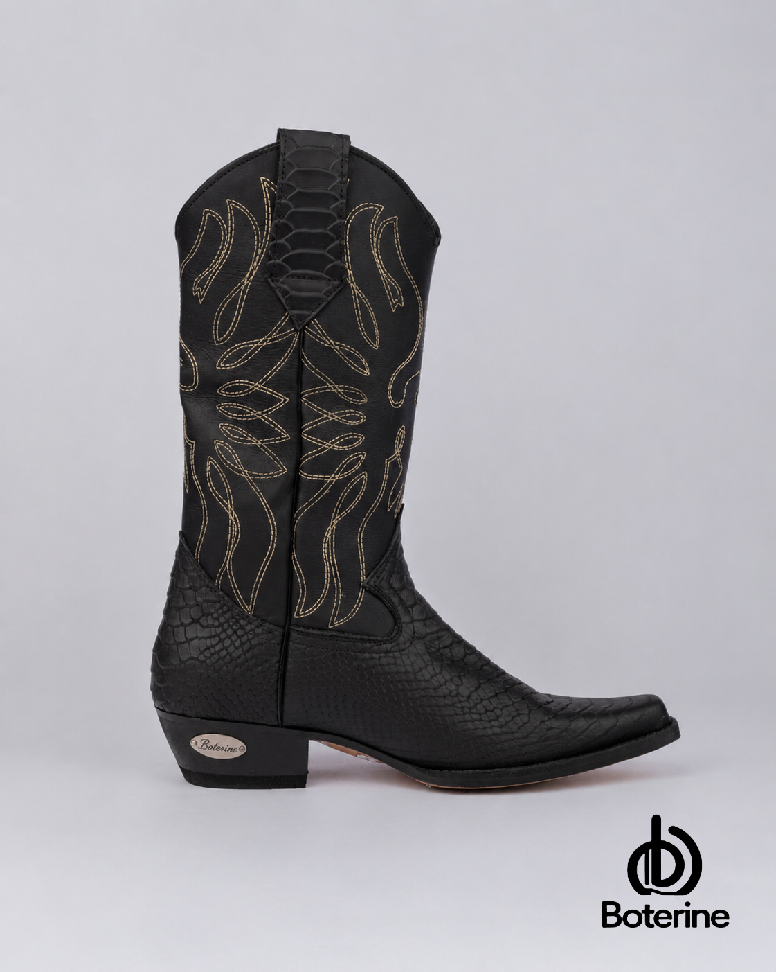 Botas texanas en cuero para hombre