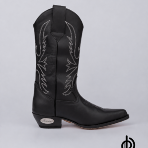 Botas texanas en cuero con bordado para hombre