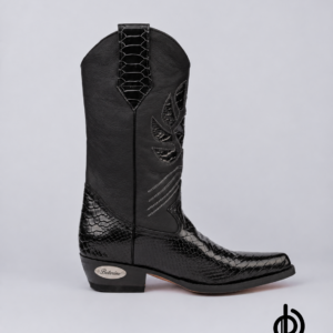 Botas texanas en cuero con diseño para hombre