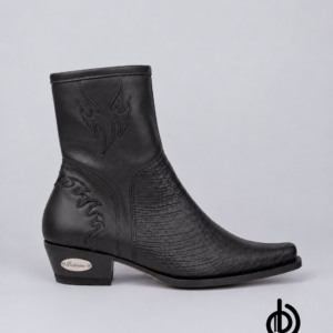 Botines texanos en cuero punta cuadrada para hombre