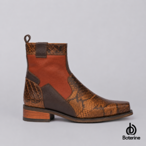 Botines en cuero con diseño para hombre