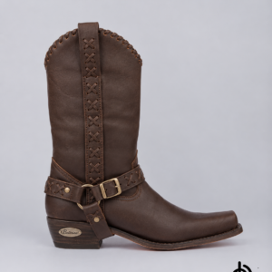 Botas texanas en cuero para hombre punta cuadrada
