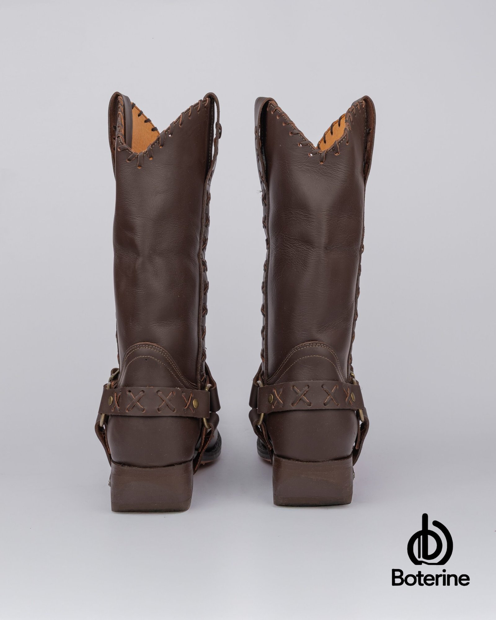 Botas texanas en cuero para hombre punta cuadrada - Image 4