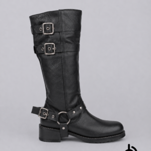 Botas en cuero caña alta para mujer